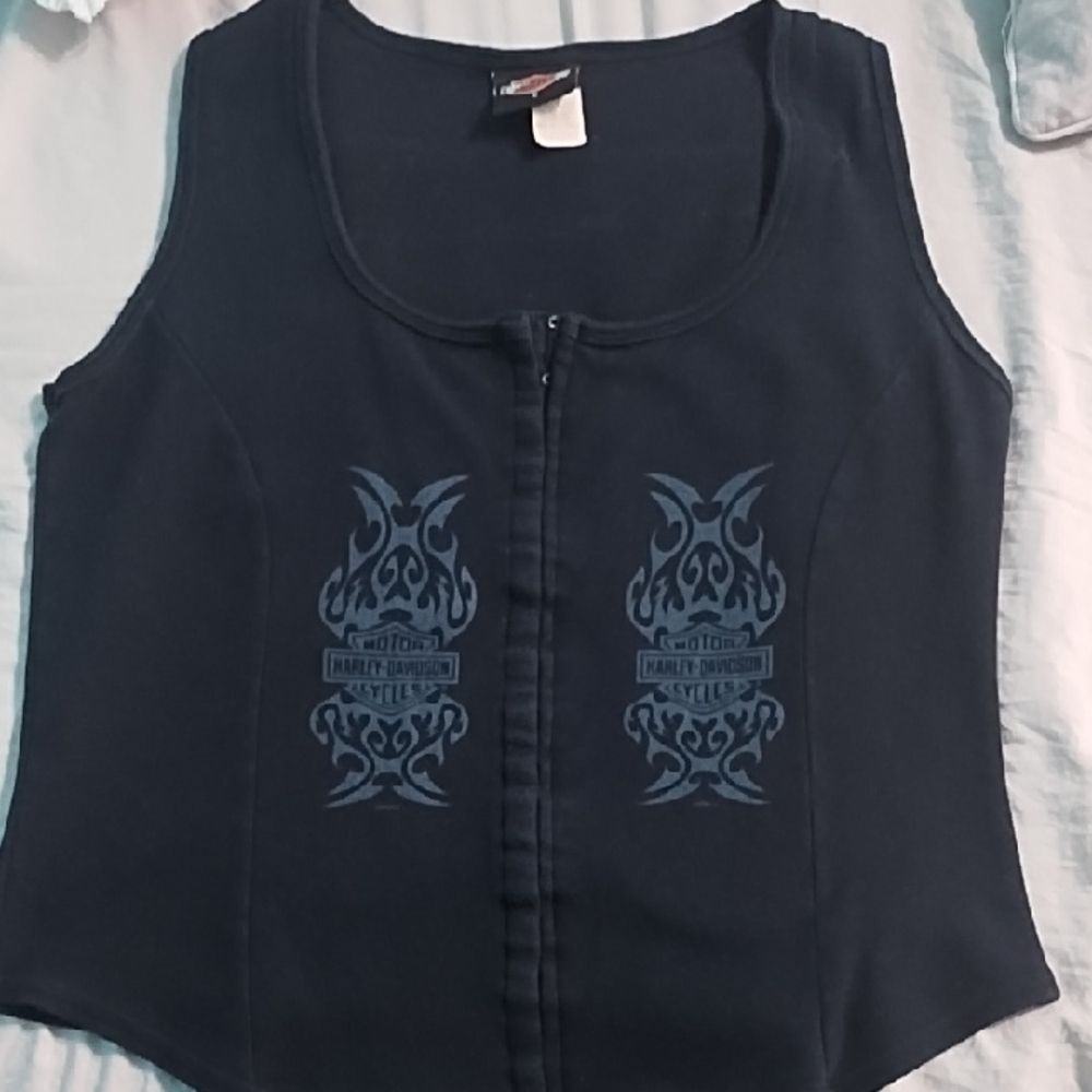 Harley-Davidson Black Fitted Sleeveless Tank Top